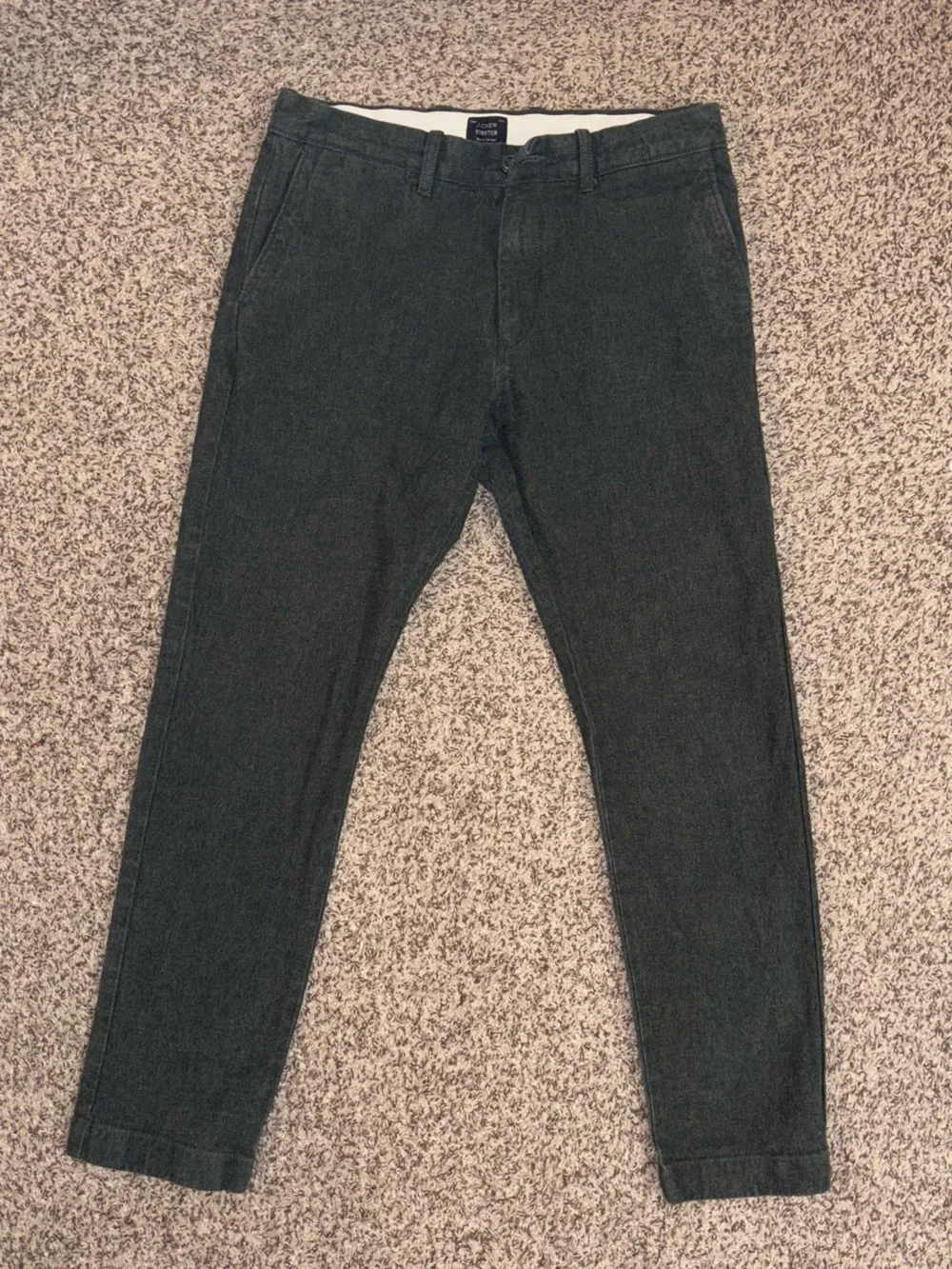 J. Crew Stretch Pants 484 Slim Dark Green Pants size 30x30
